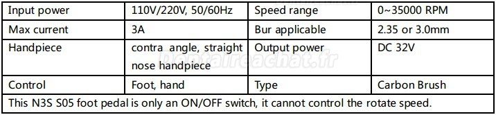 Marathon N3S S05 Micromoteur 35.000 tr/min avec contre-angle et pièce à main droite